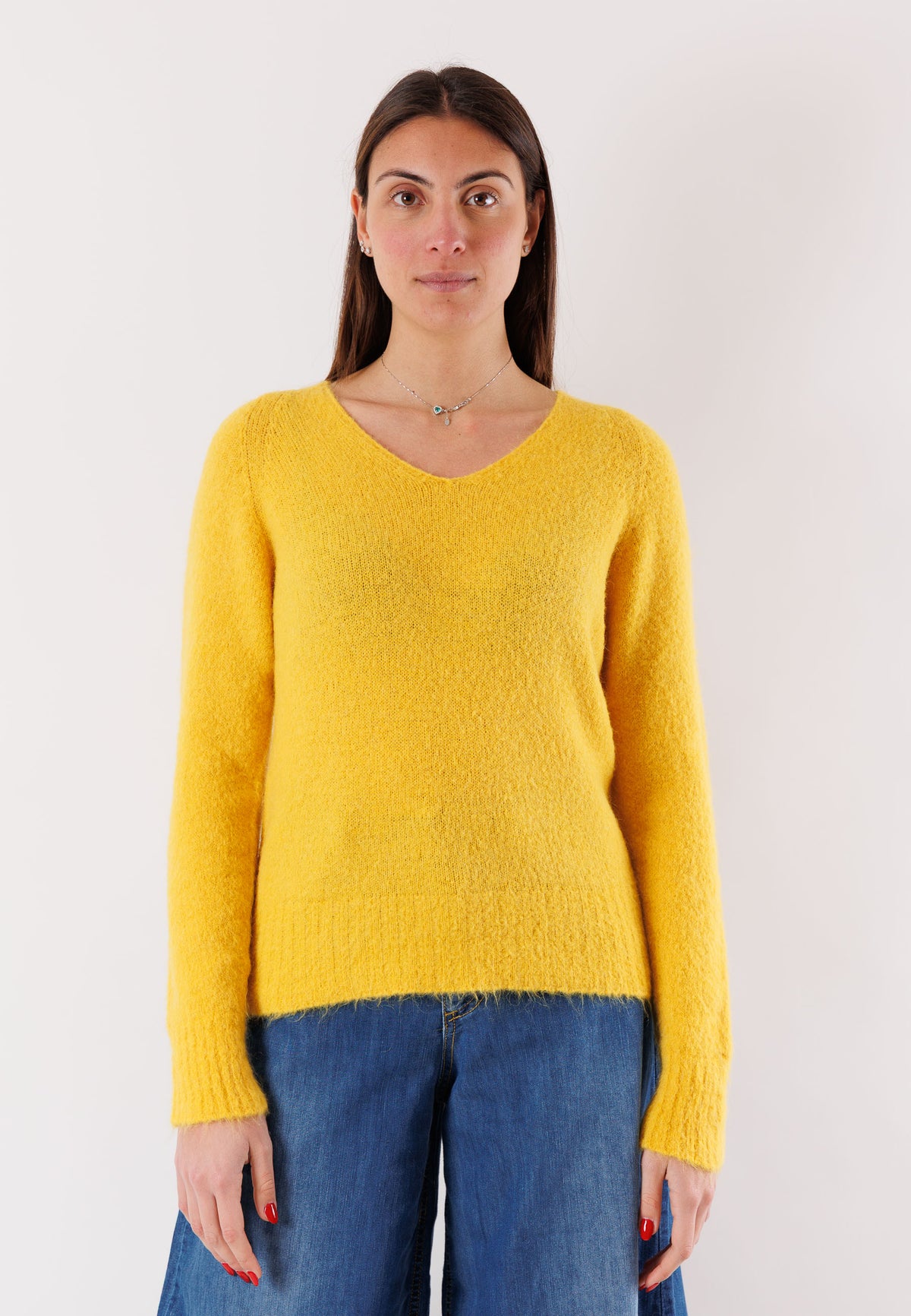 Maglia maniche lunghe filato boucl� misto mohair FA119C