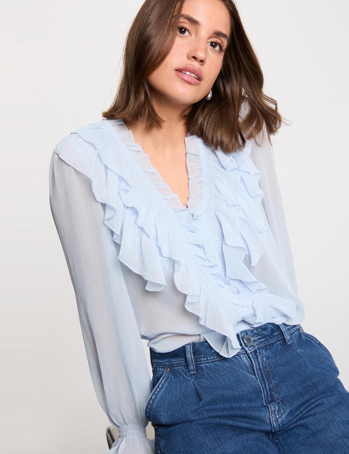 Camicia con volant CATHY ( taglie francesi )
