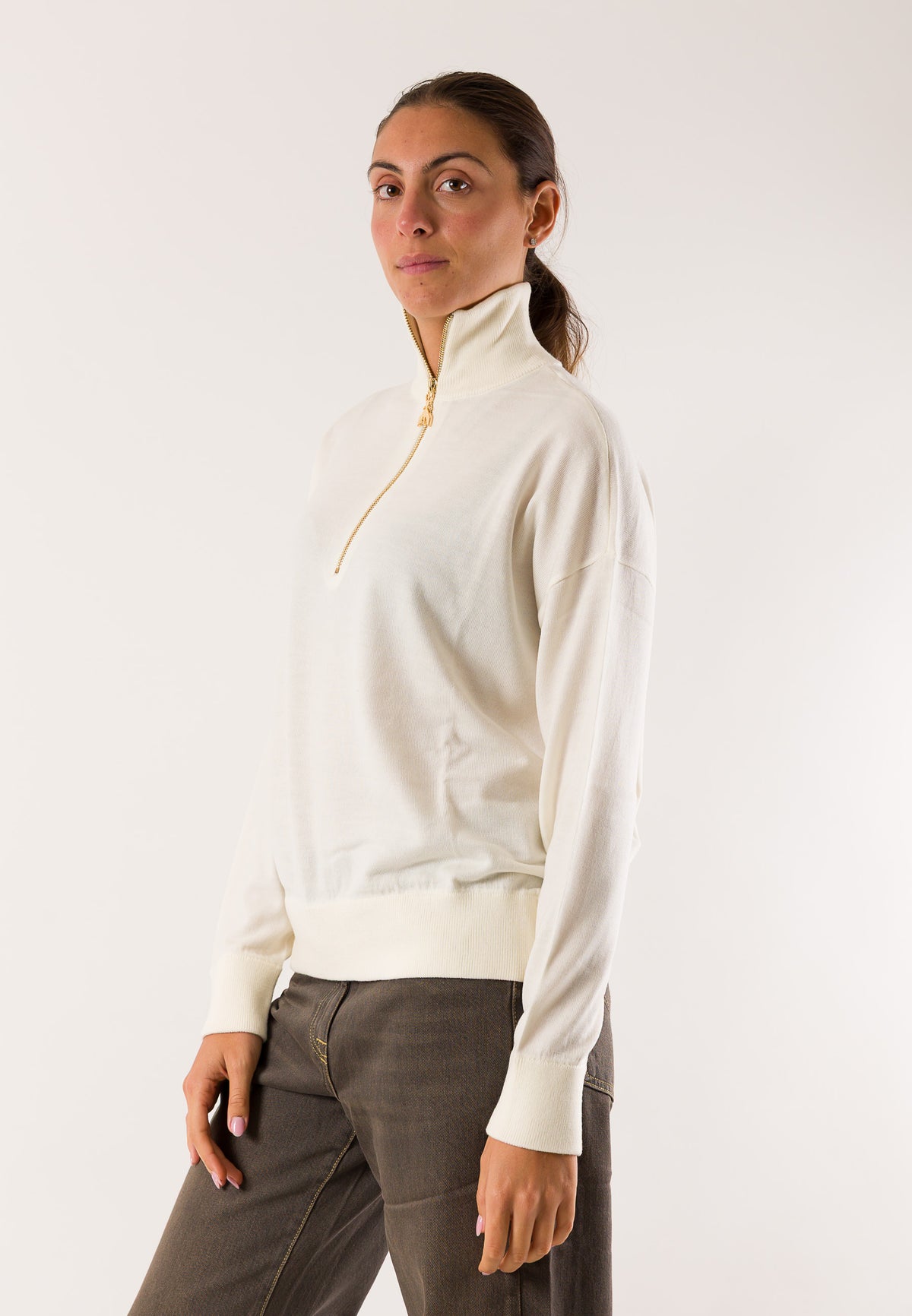 Patrizia Pepe 2K0170 maglia zip collo alto