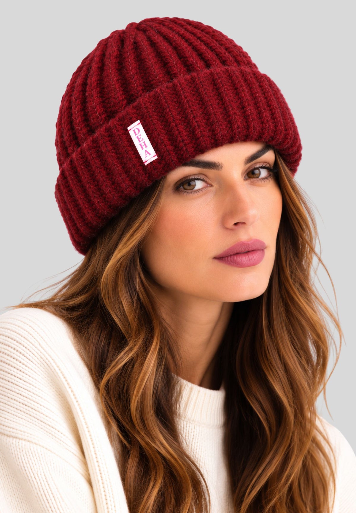 Cappello Donna DEHA in Alpaca e Lana – Cherry Red D5291266230