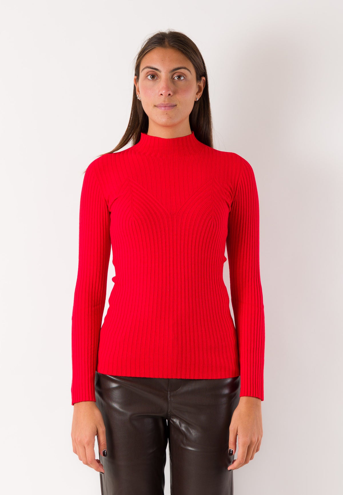Maglia a coste collo alto 3M1714