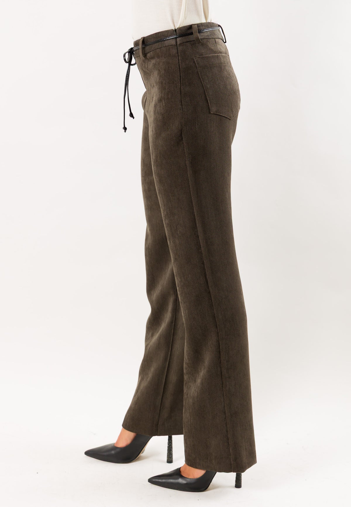 Mesange AI26620 pantaloni dritti con cintura