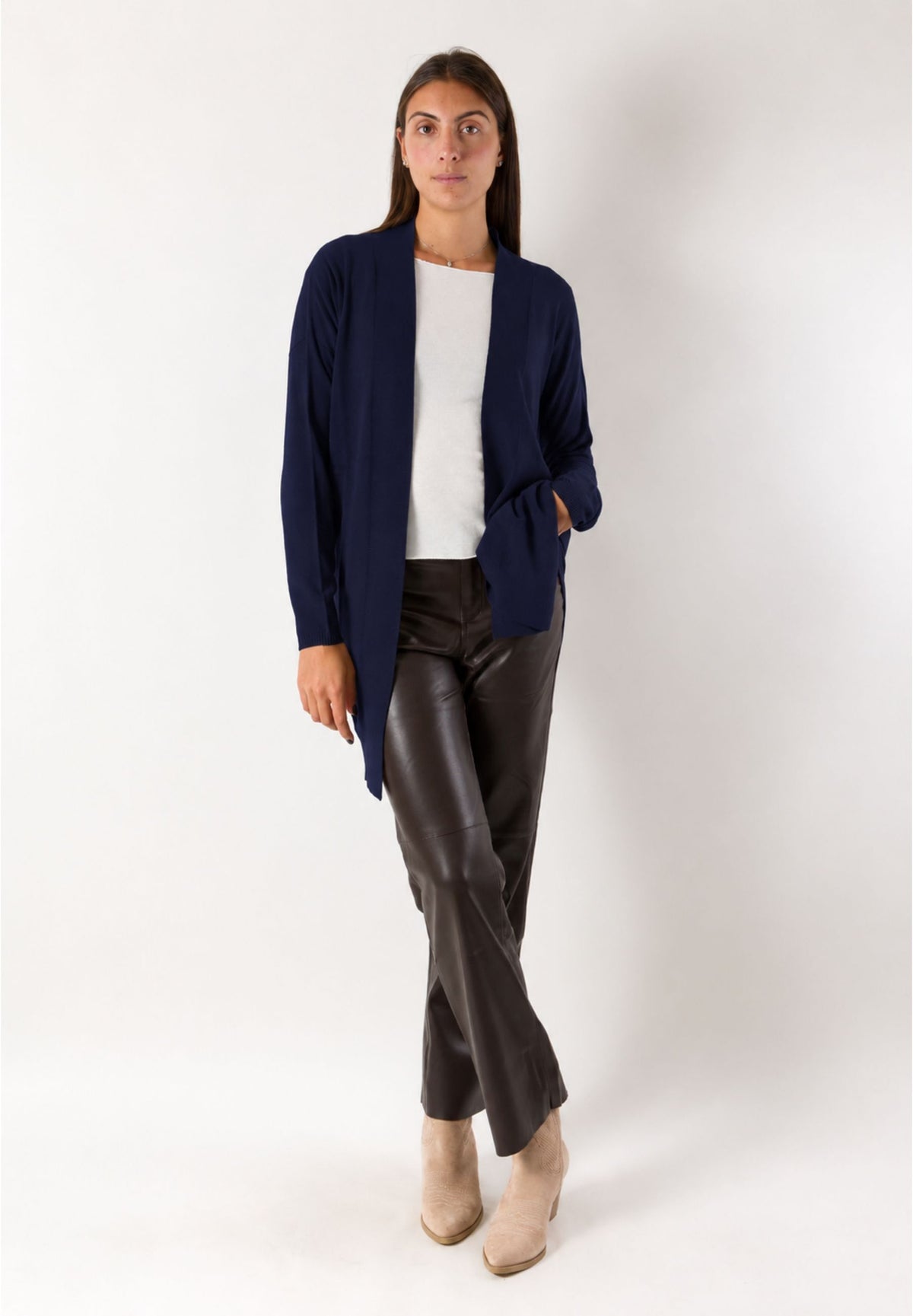 Cardigan lungo aperto fluido 3M1710