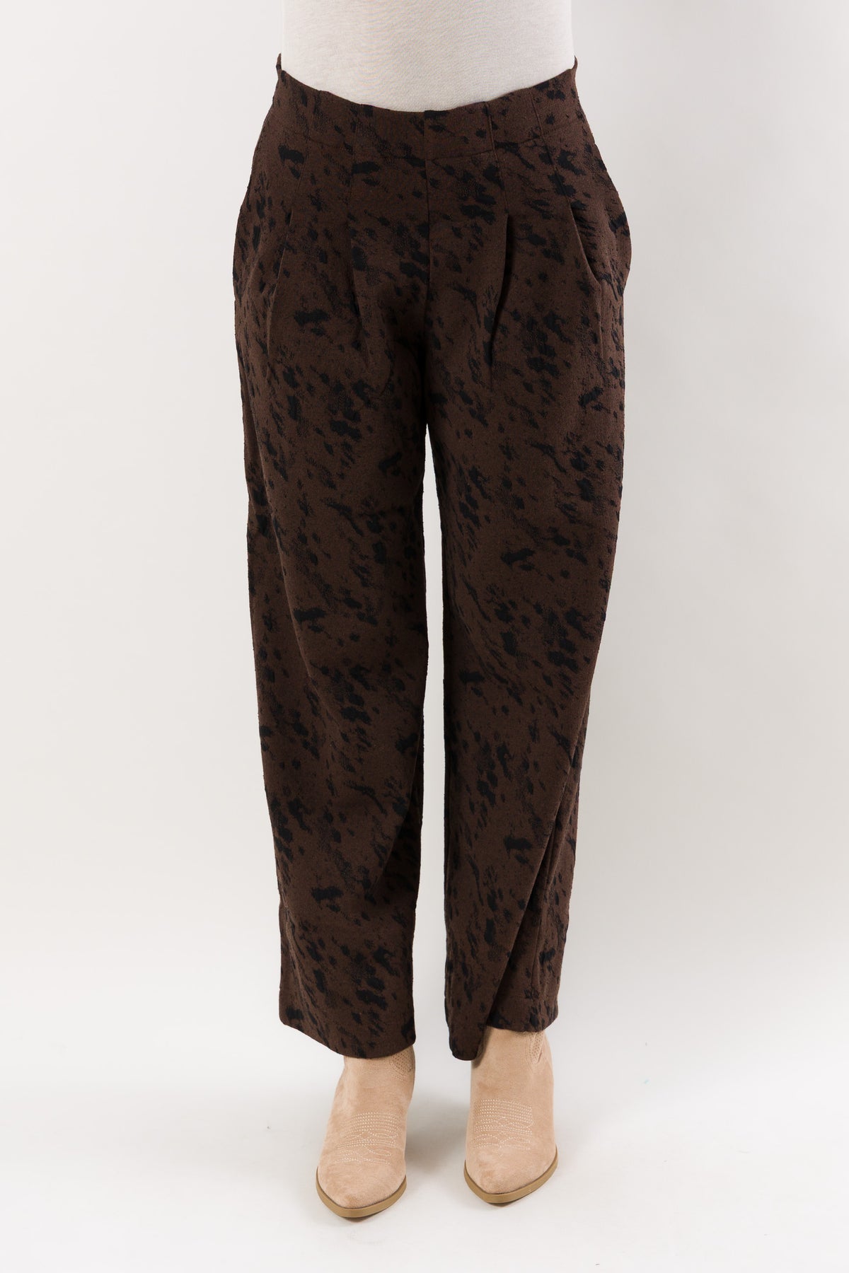 Pantaloni ampi fantasia jacquard D52526