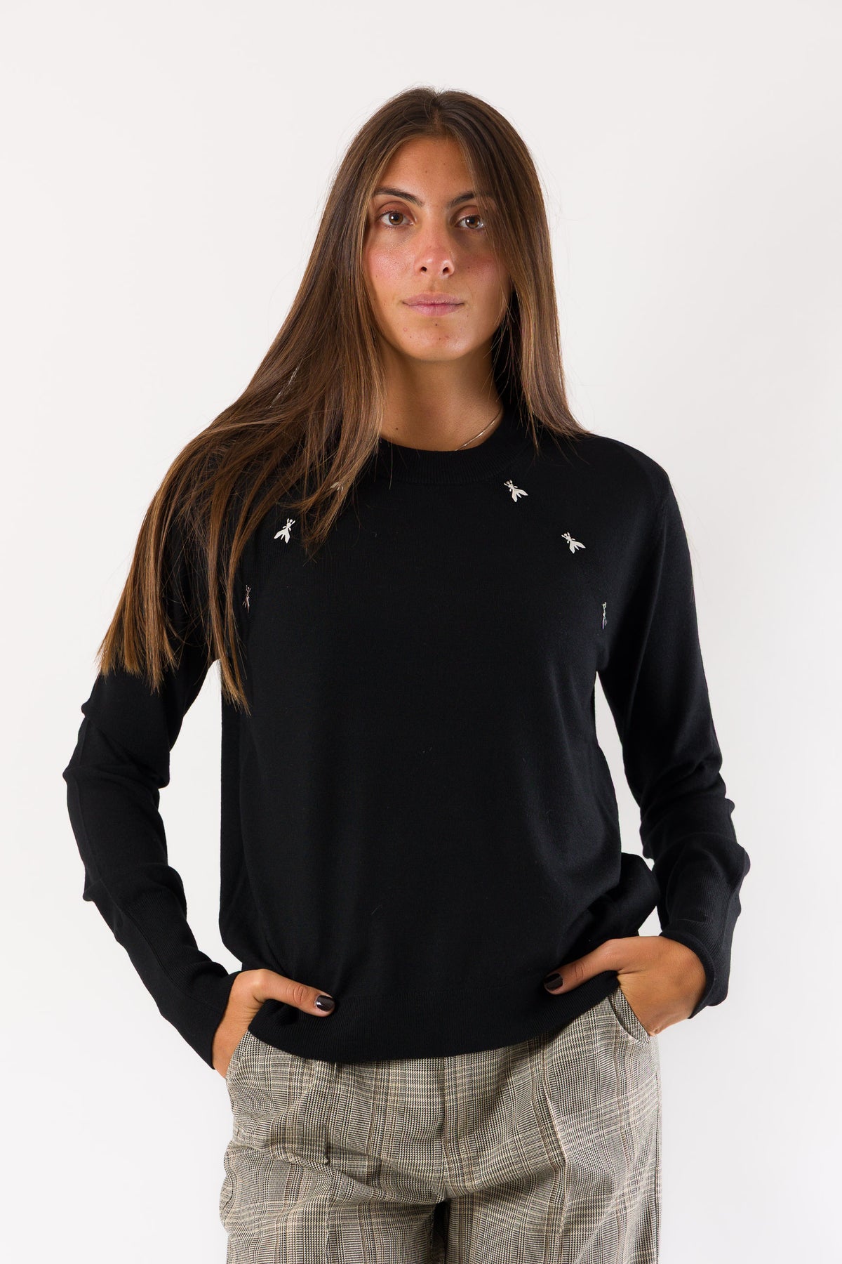 Maglia lana dettagli decorativi 8K0430