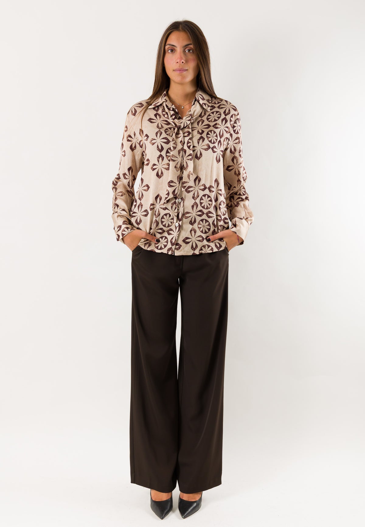 Mesange AI26798 camicia fantasia foulard
