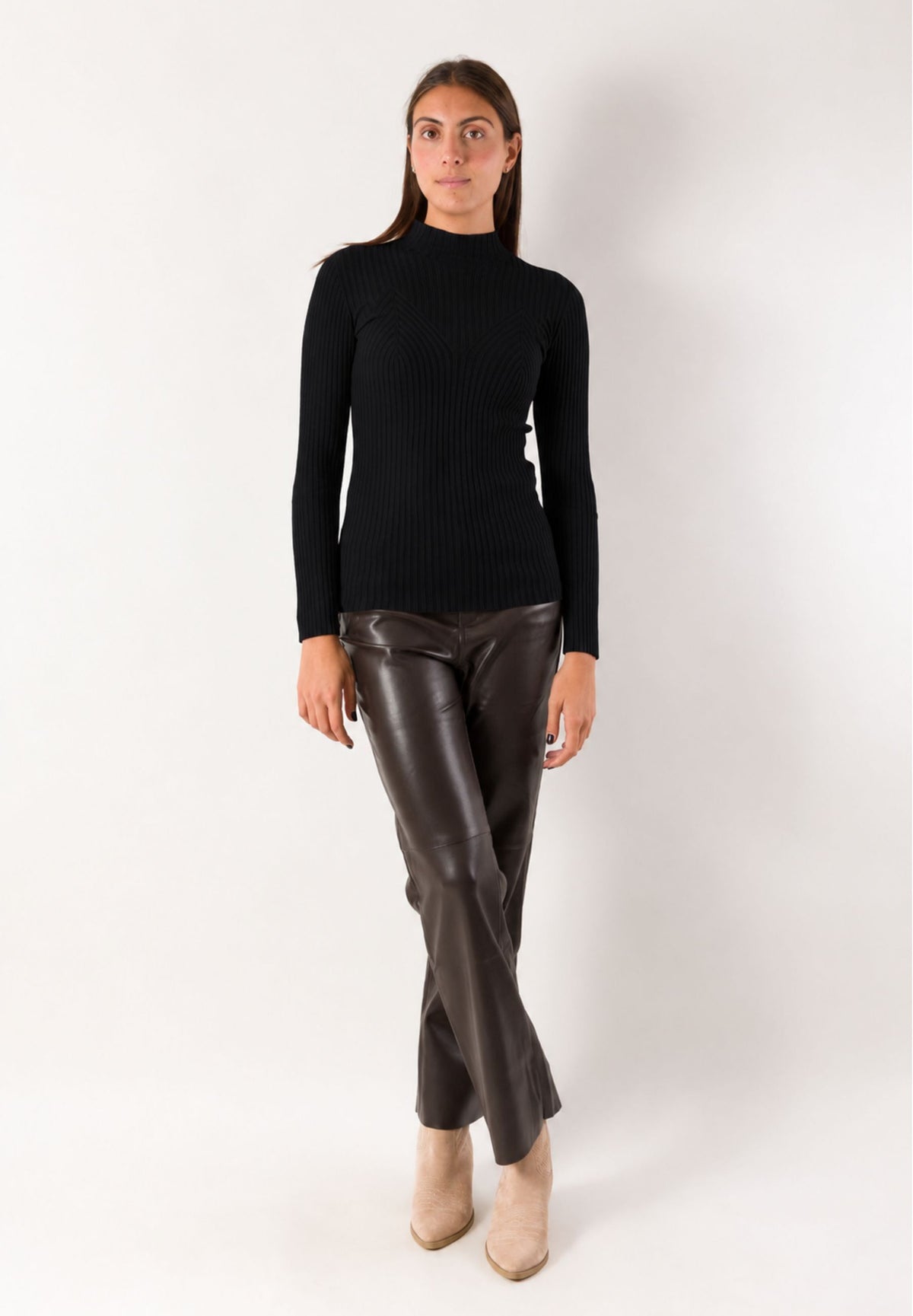 Maglia a coste collo alto 3M1714