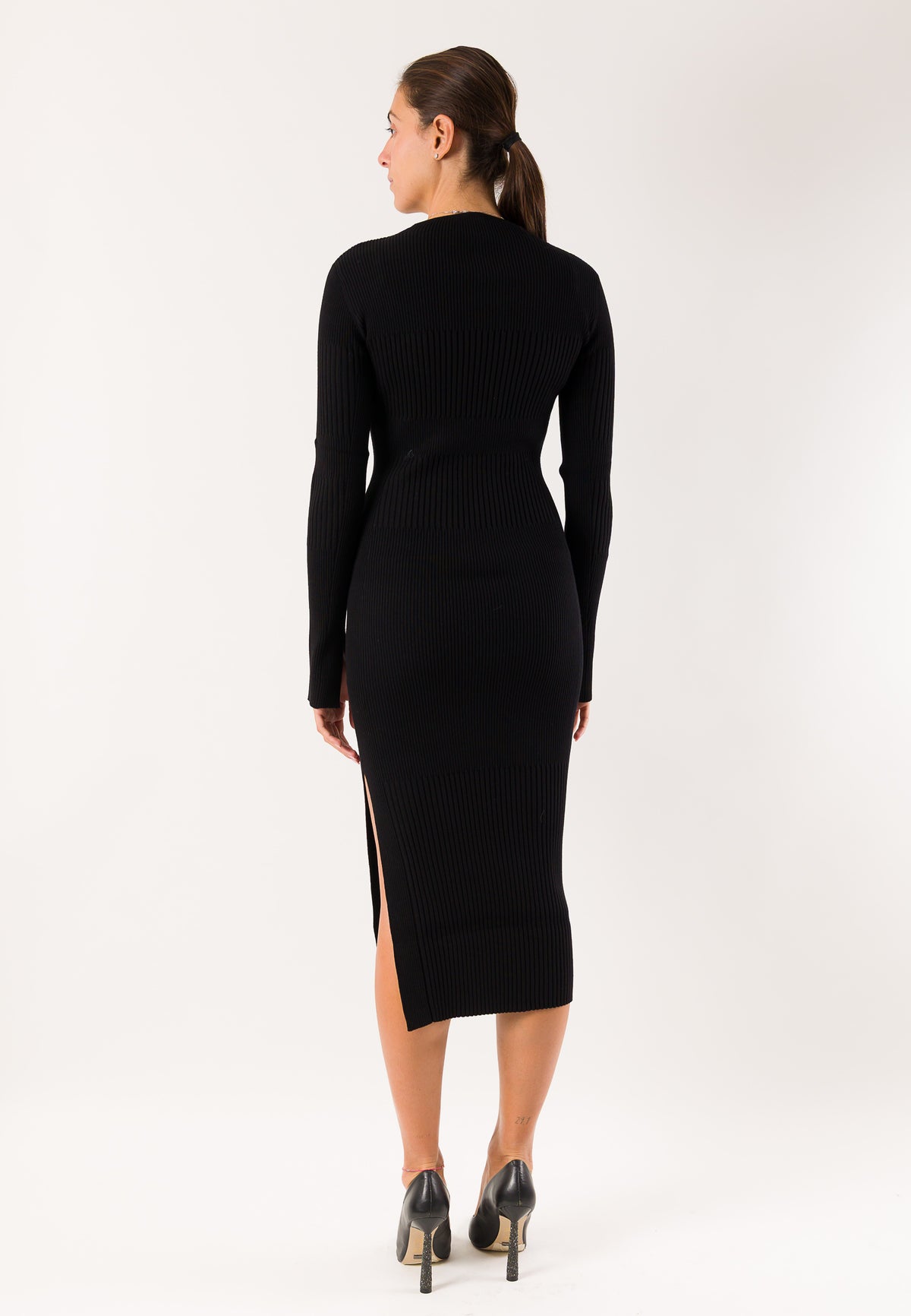 Patrizia Pepe 2A0044 abito midi costine