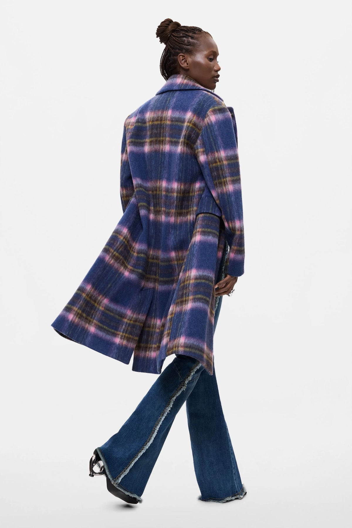 cappotto lungo a quadri in lana 26WWEW305000