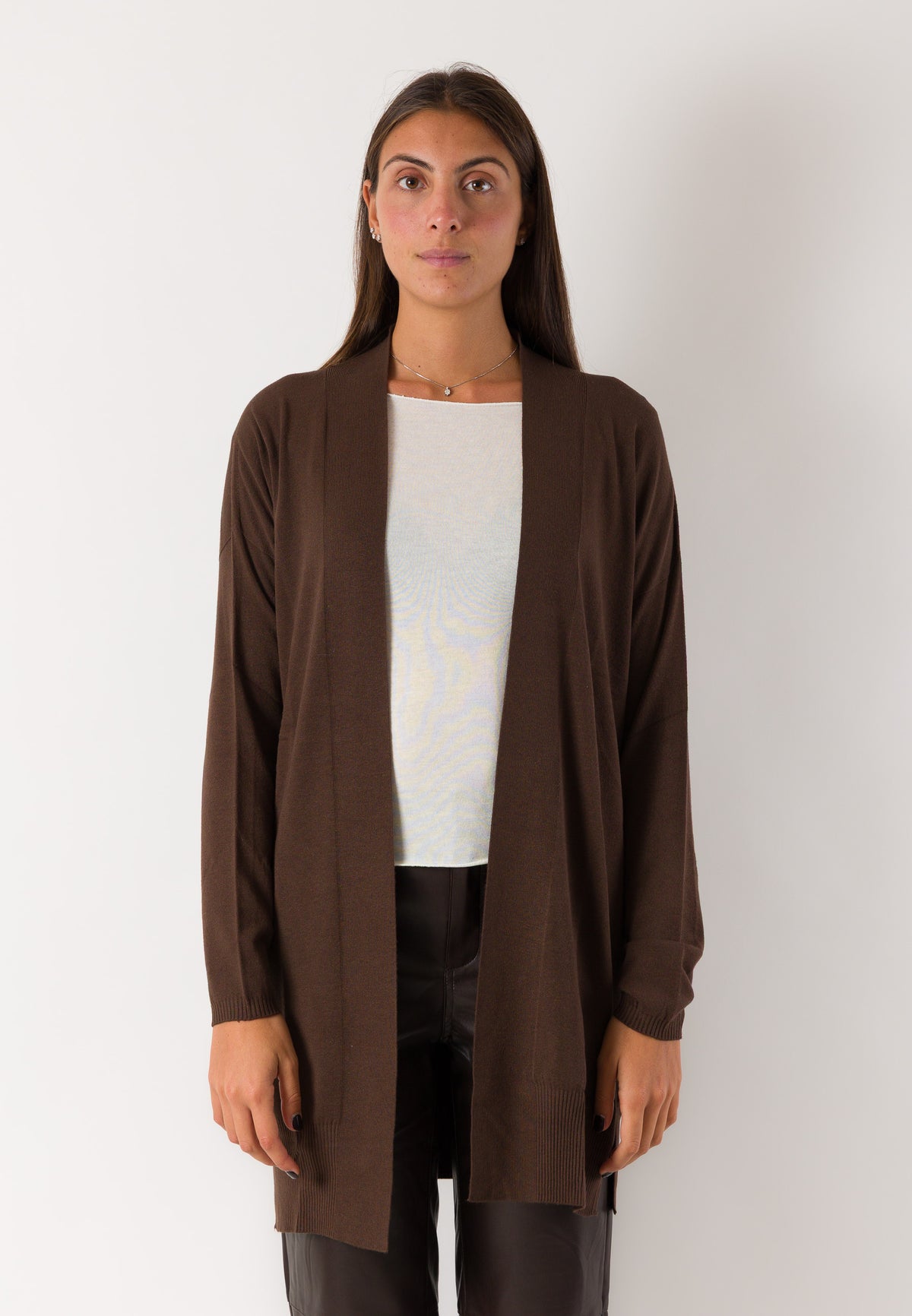 Cardigan lungo aperto fluido 3M1710
