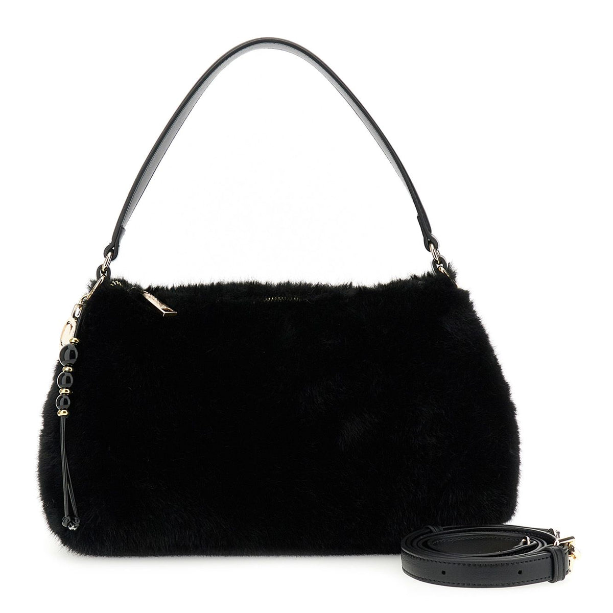 borsa a spalla in pelliccia sintetica morbida nero C3NA1126N001TGUNERO