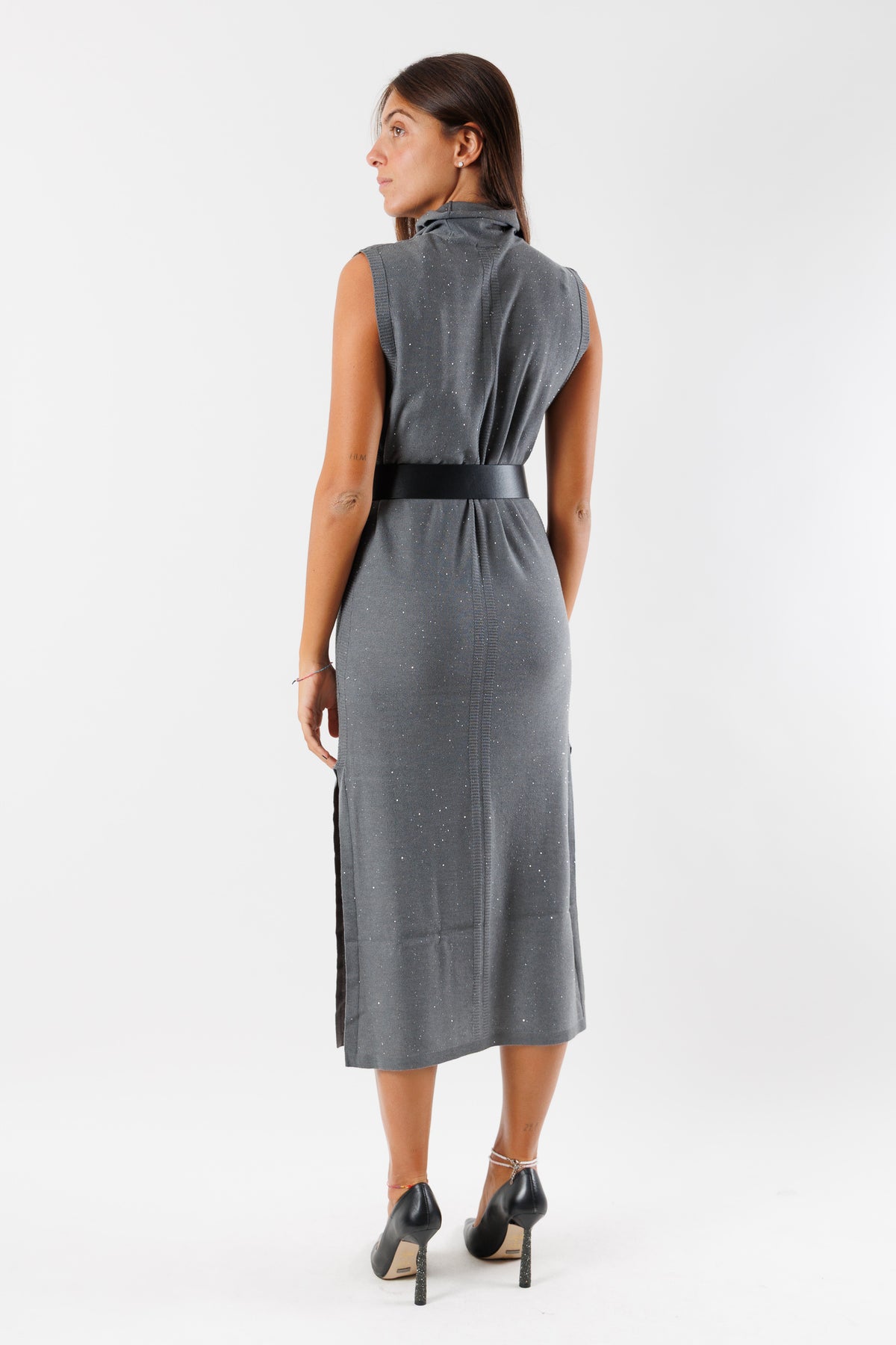 Abito midi lurex collo alto 8A0029