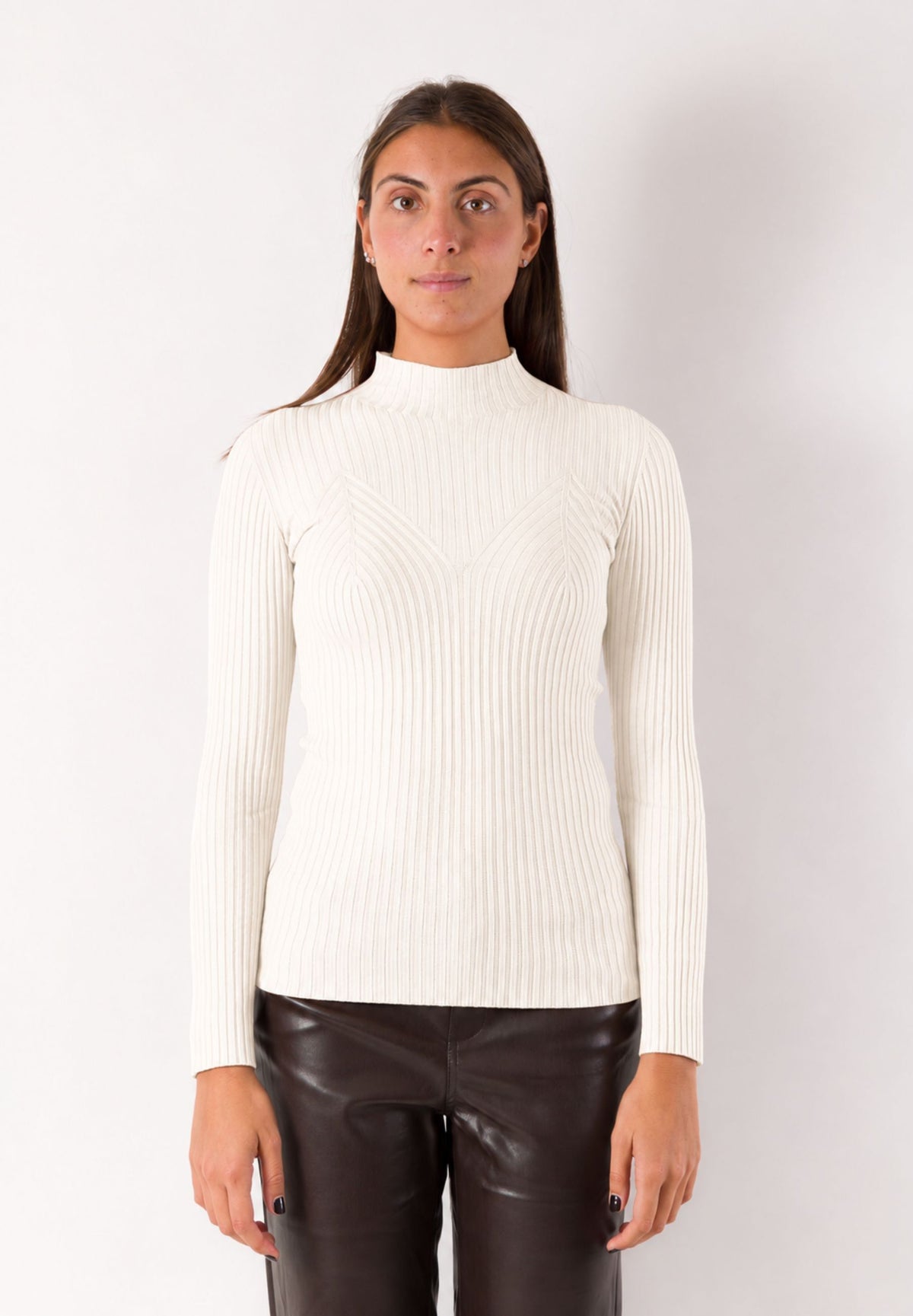 Maglia a coste collo alto 3M1714