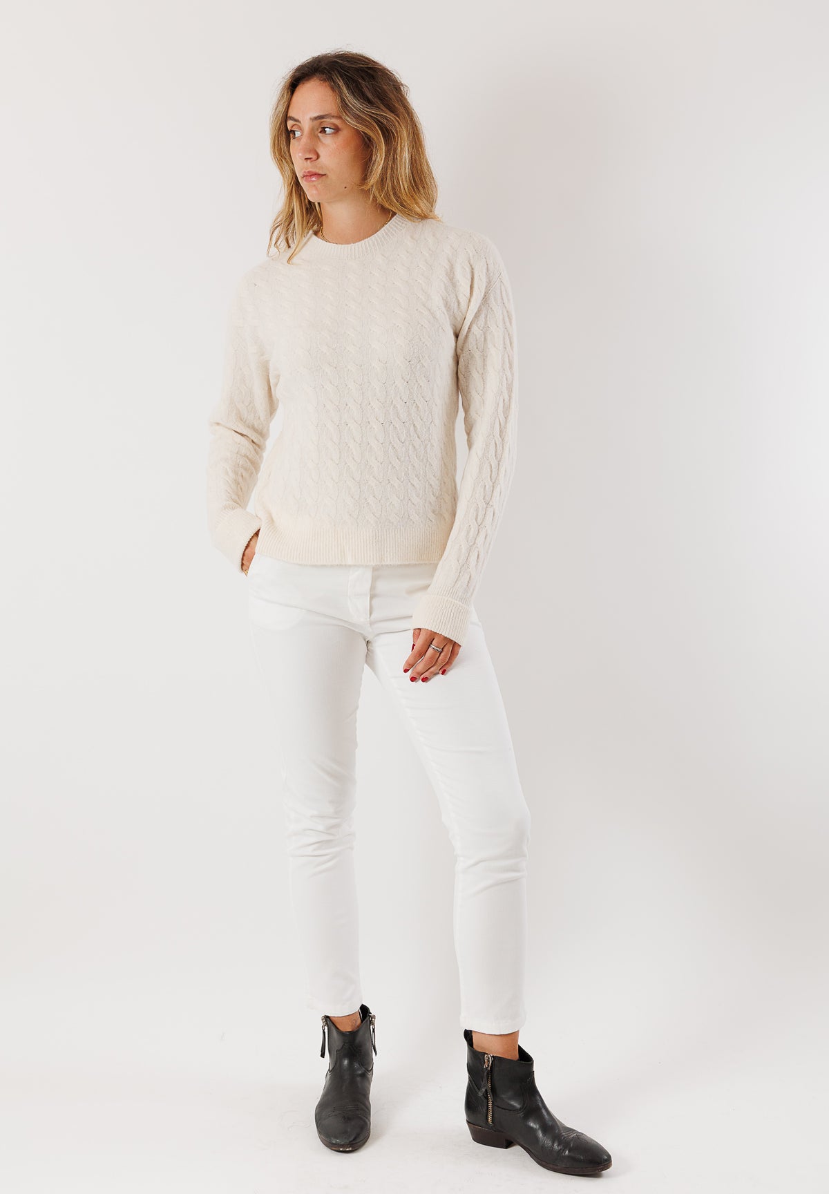 Maglione girocollo misto lana e mohair 3M0885C
