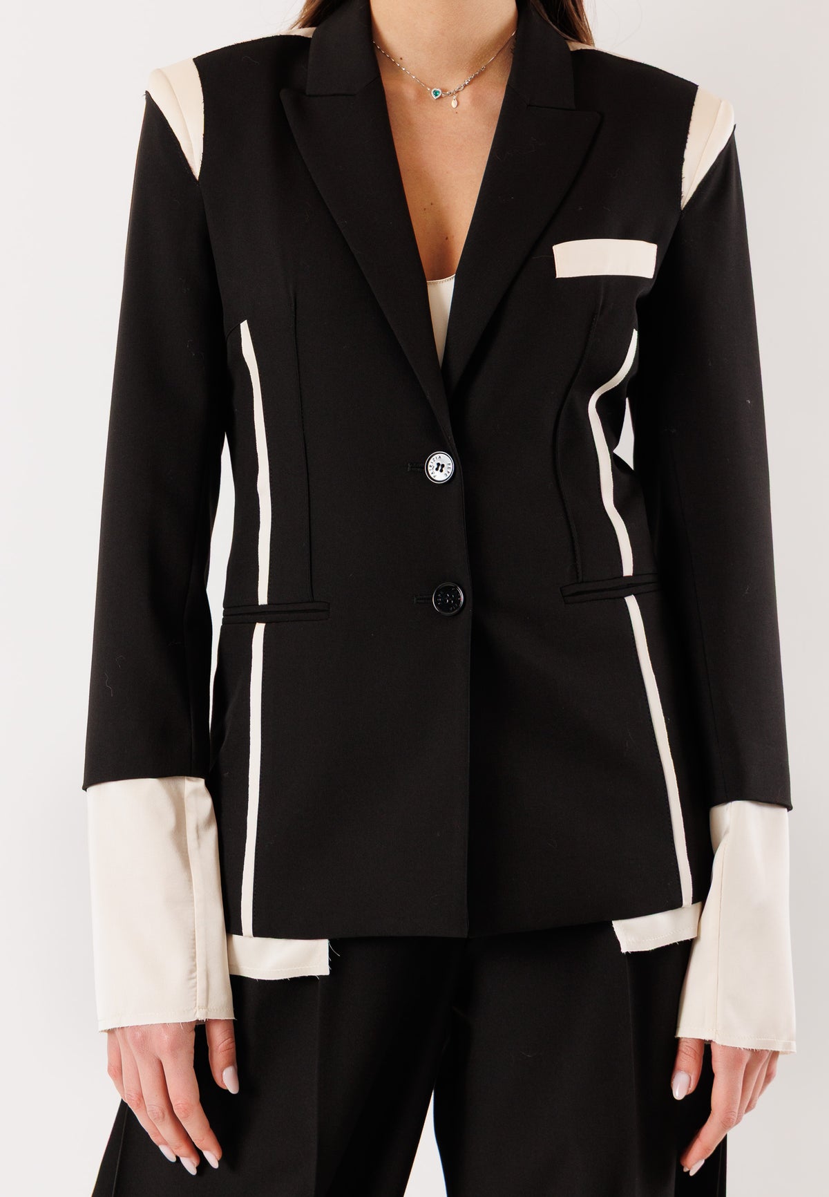 Giacca PATRIZIA PEPE Donna Black-Warm Ivory