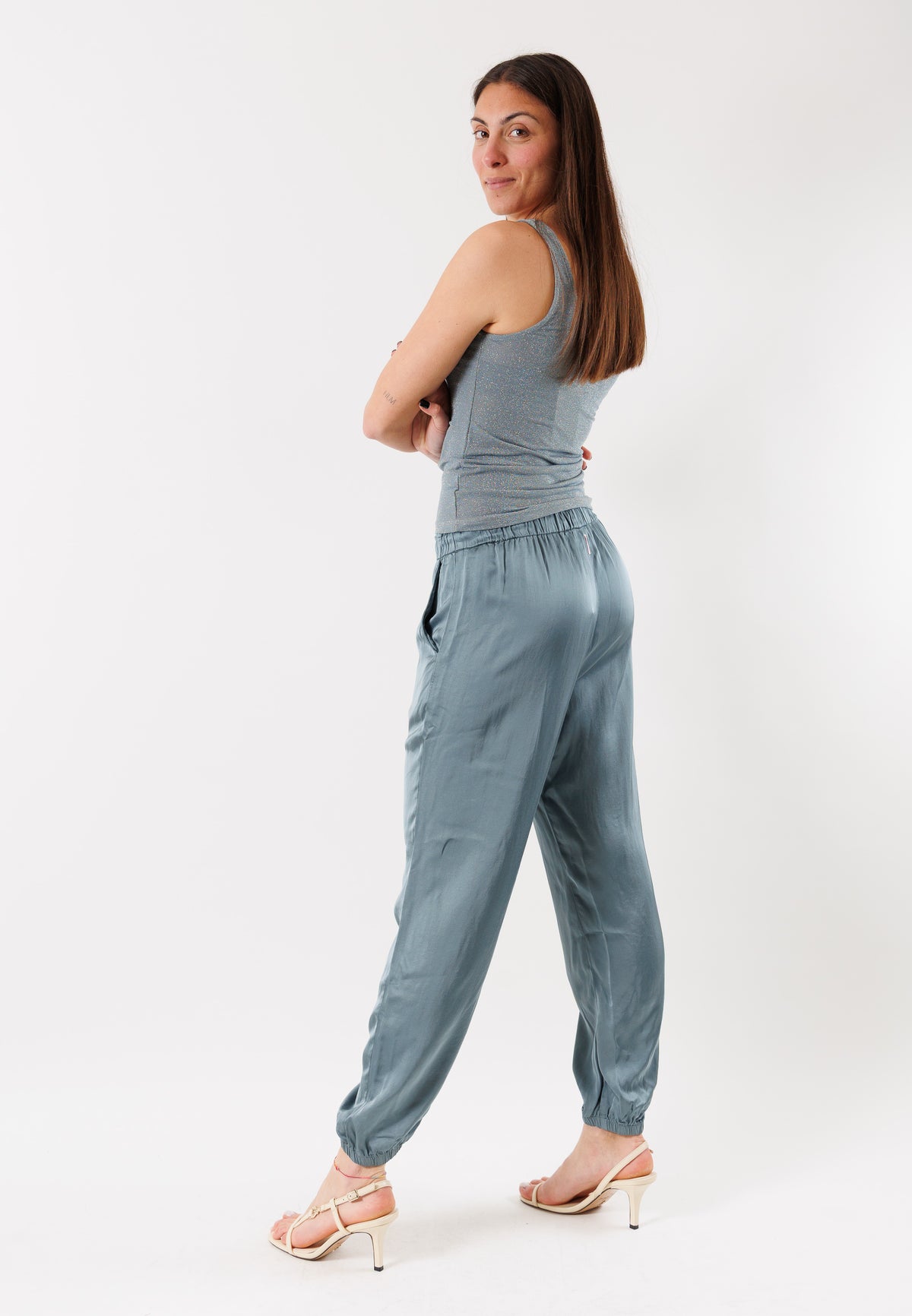 Pantaloni morbidi con coulisse D42455