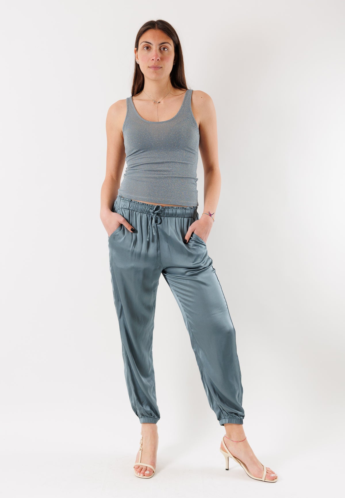 Pantaloni morbidi con coulisse D42455