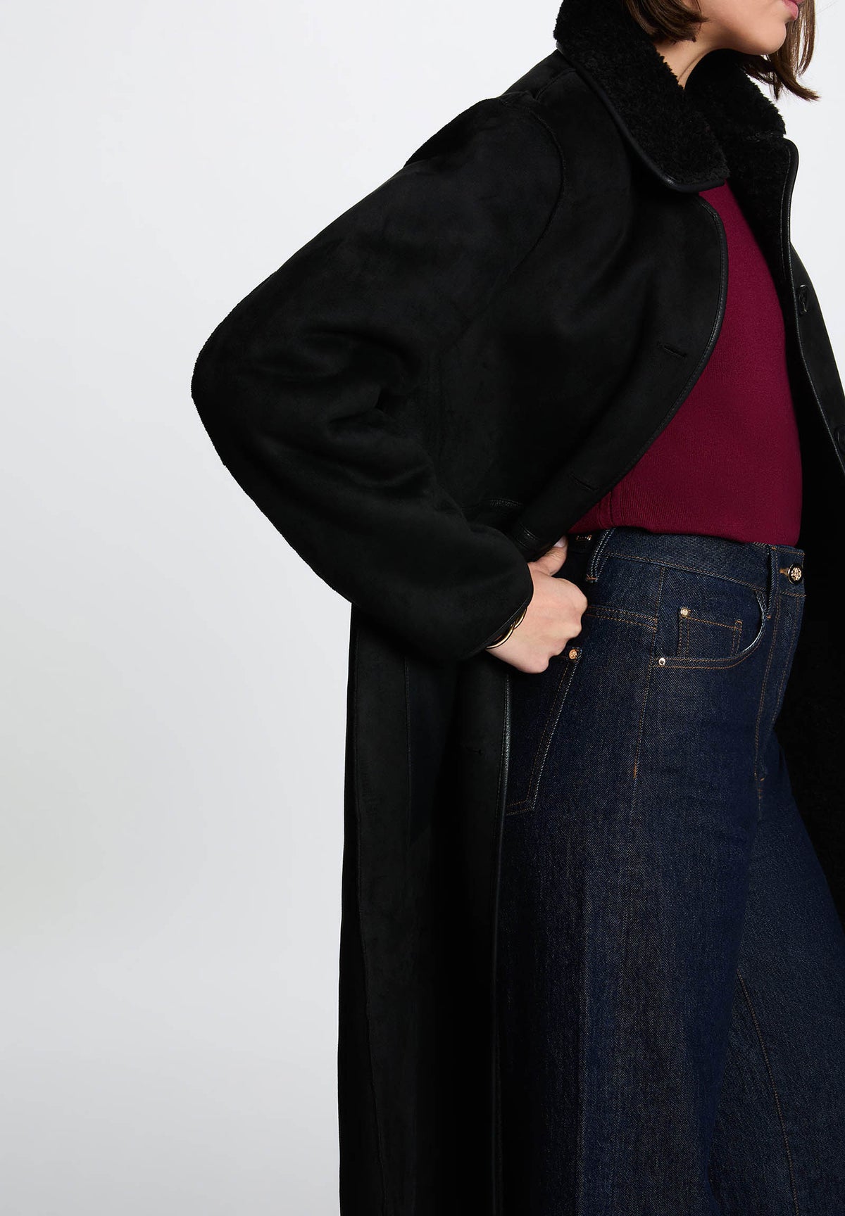 MORGAN DE TOI Women's Fur Coat BLACK