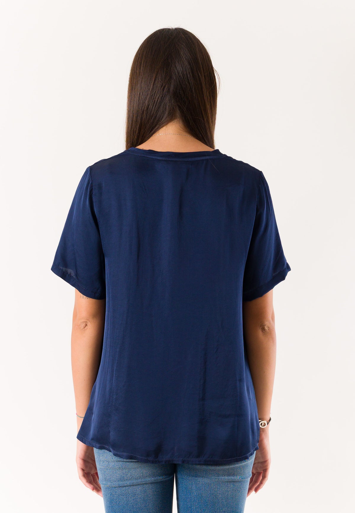 t-shirt a mezze maniche in raso 424219