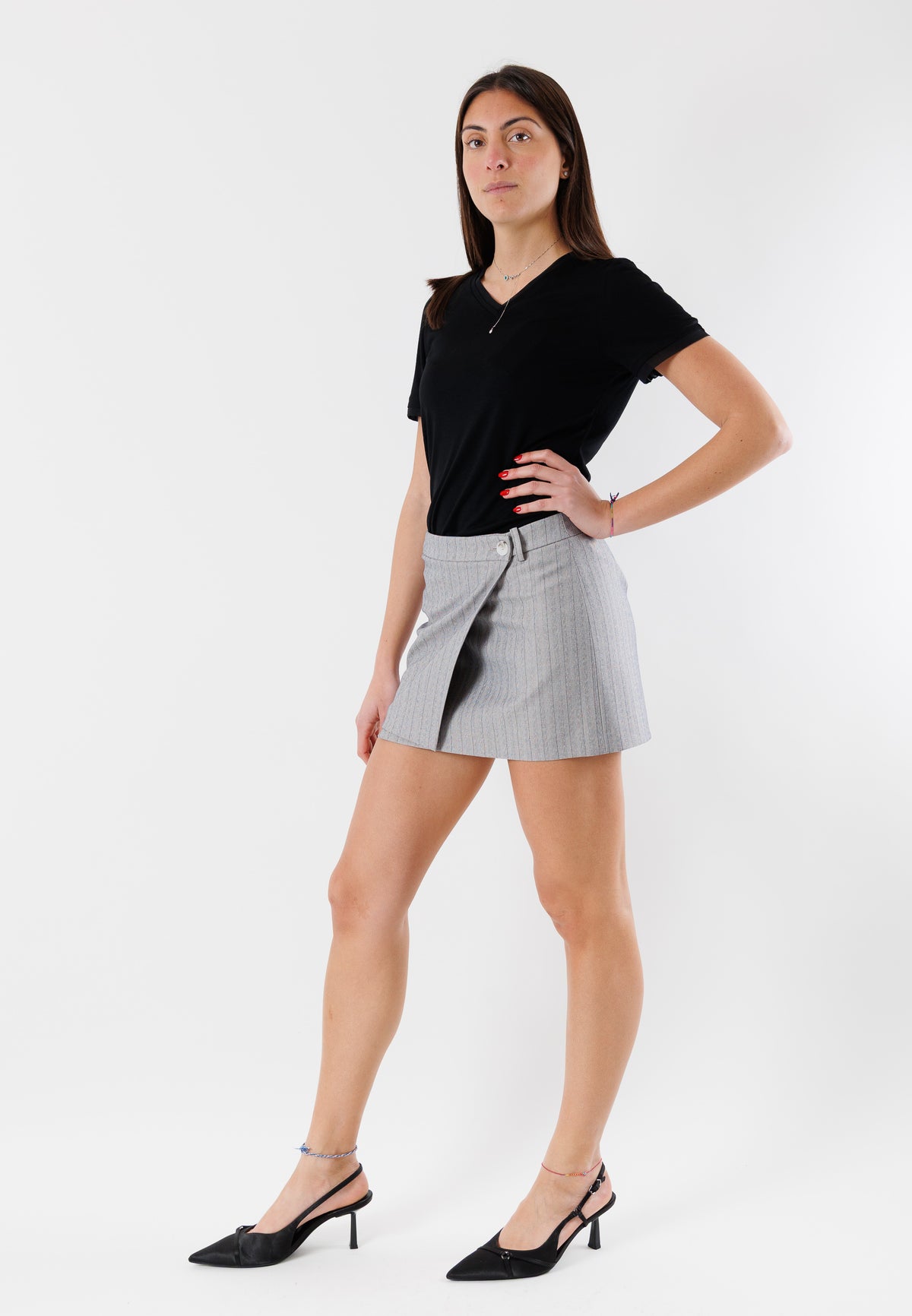Gonna PATRIZIA PEPE Donna Gray Stripes