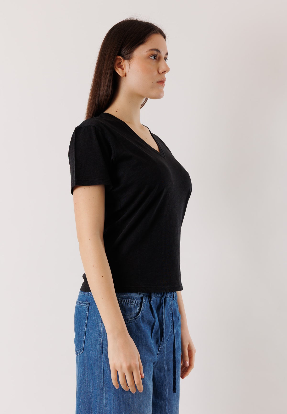 T-shirt scollo V morbida D42515