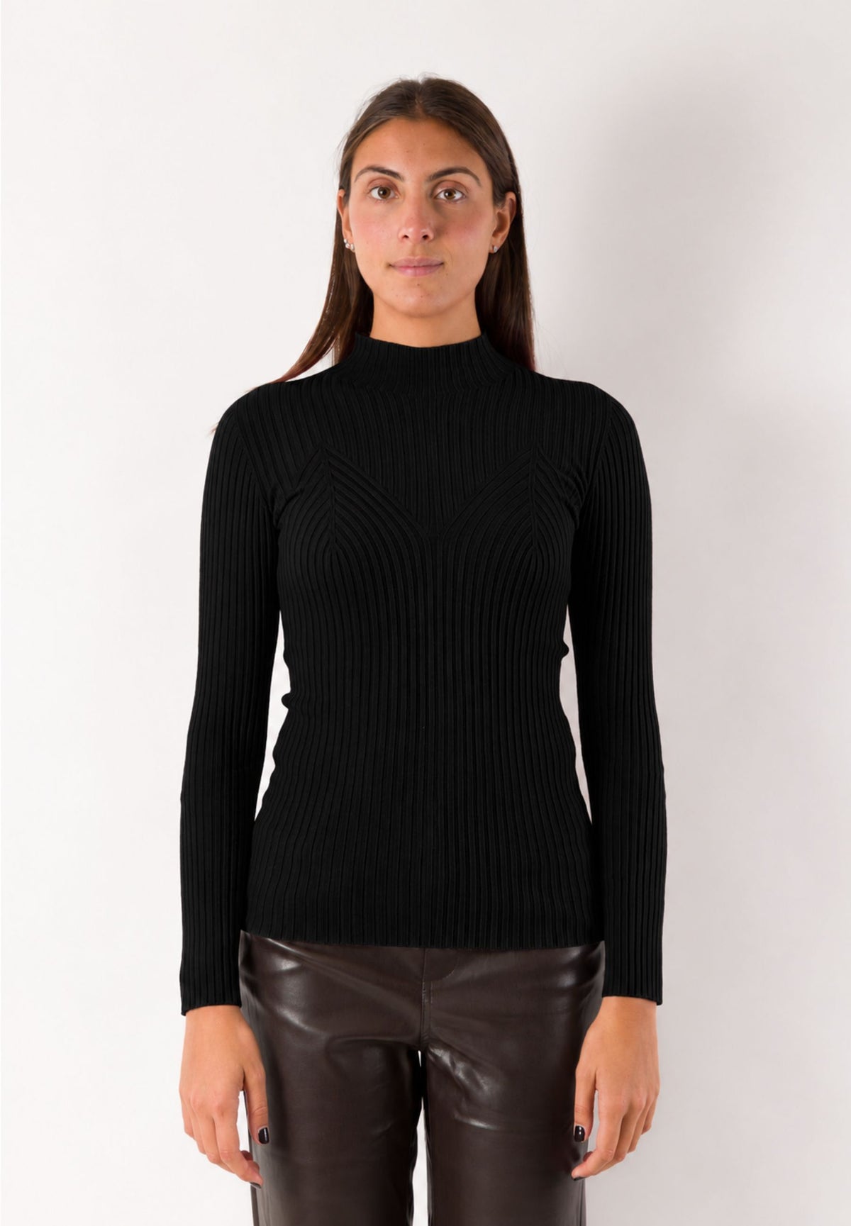Maglia a coste collo alto 3M1714