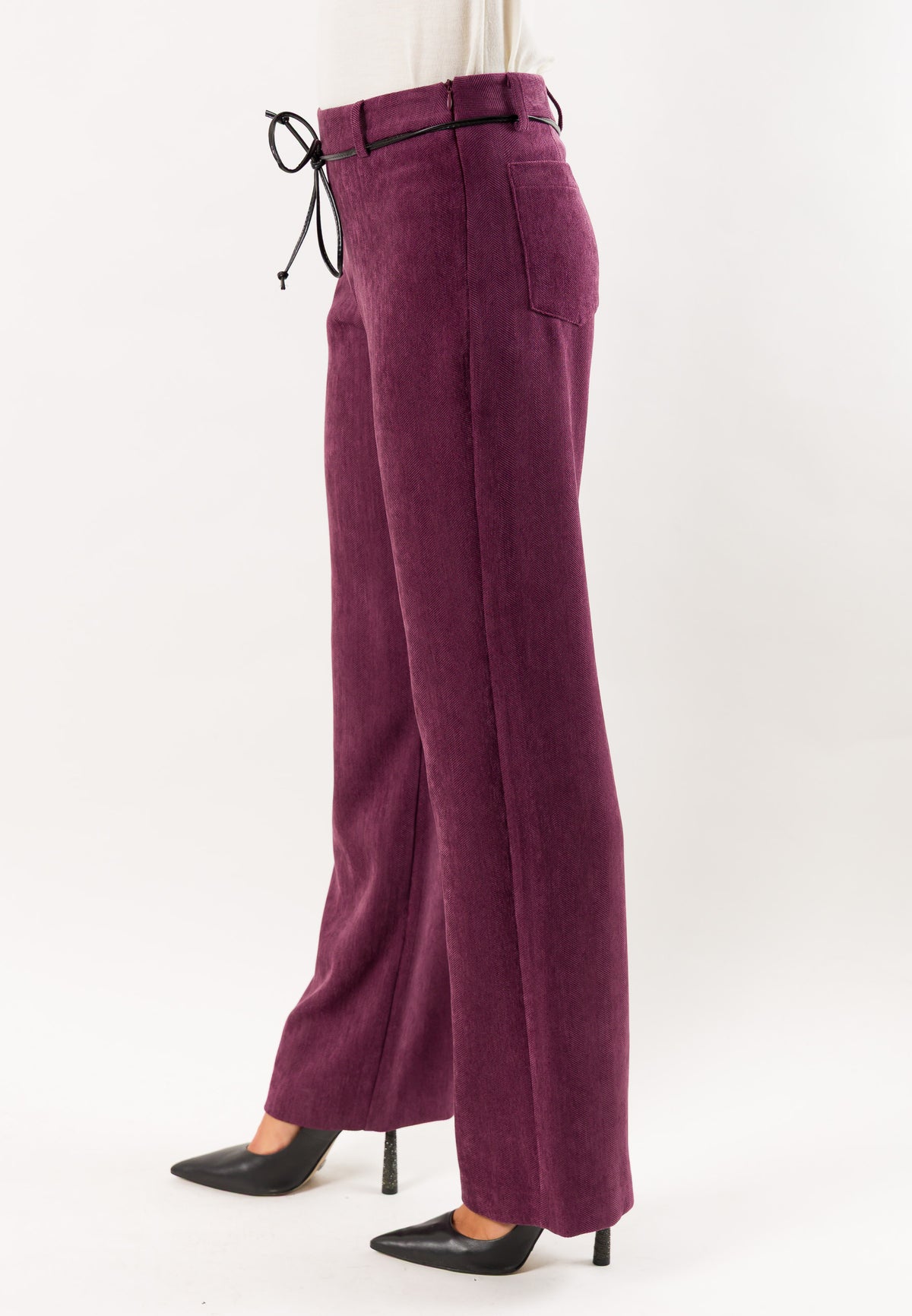Mesange AI26620 pantaloni dritti con cintura