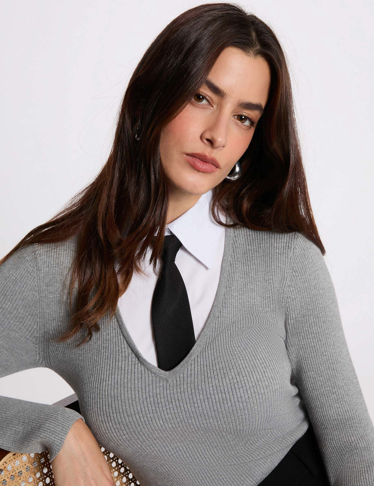 Morgan De Toi MCRAVAT maglia effetto camicia