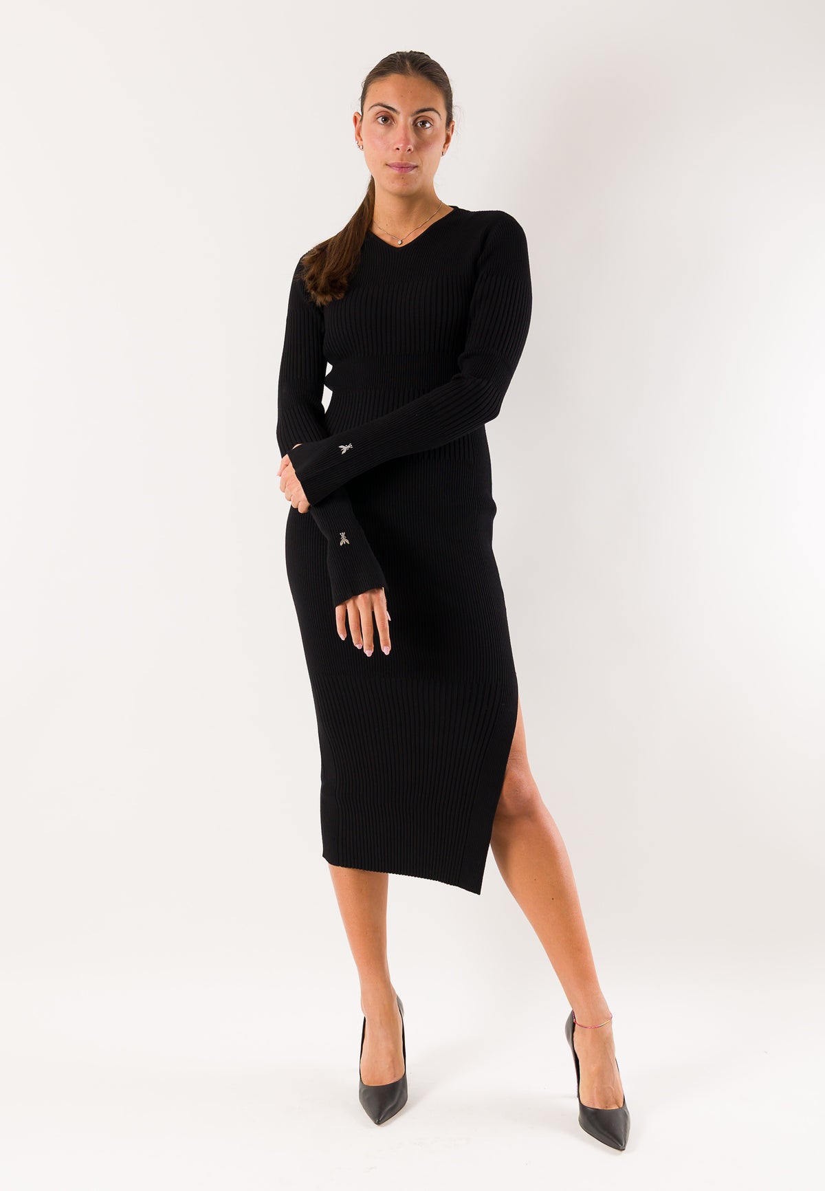 Patrizia Pepe 2A0044 abito midi costine