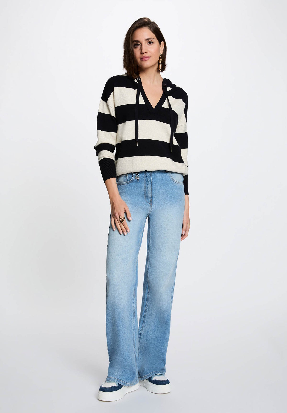 MORGAN DE TOI Women's Sweater NAVY-IVORY