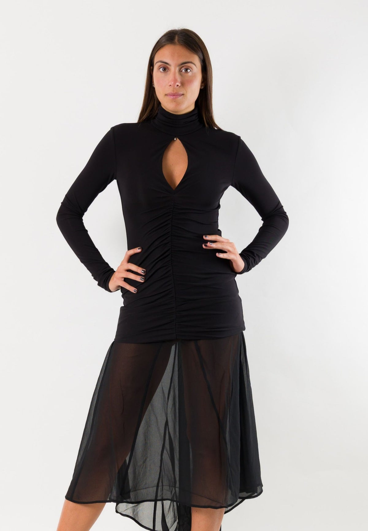 Patrizia Pepe 2A0070 abito midi drappeggiato