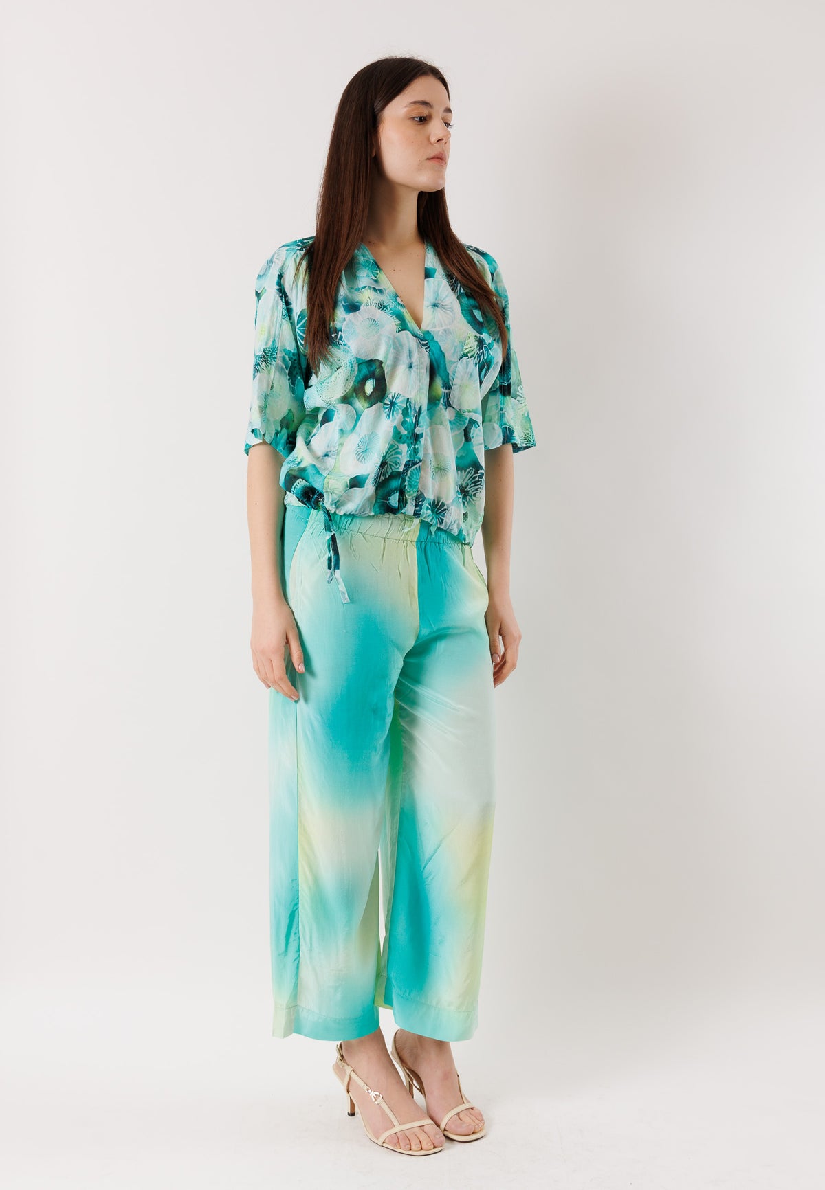 Pantaloni fluidi con coulisse D42645