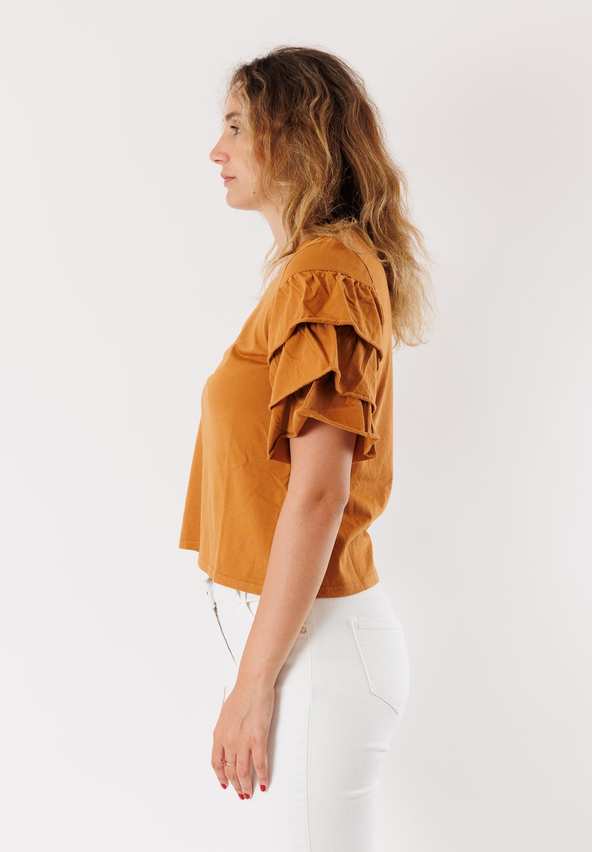 T-shirt con maniche a balze 100% cotone MR4068N