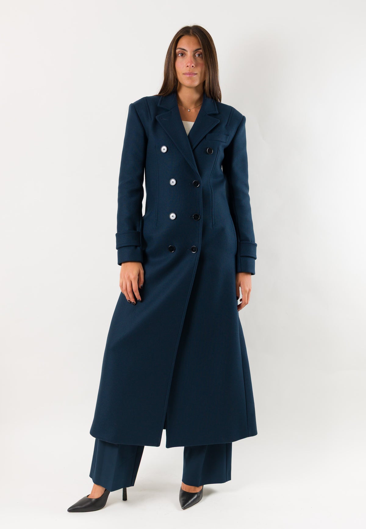 Patrizia Pepe 2O0095 Cappotto lungo doppiopetto