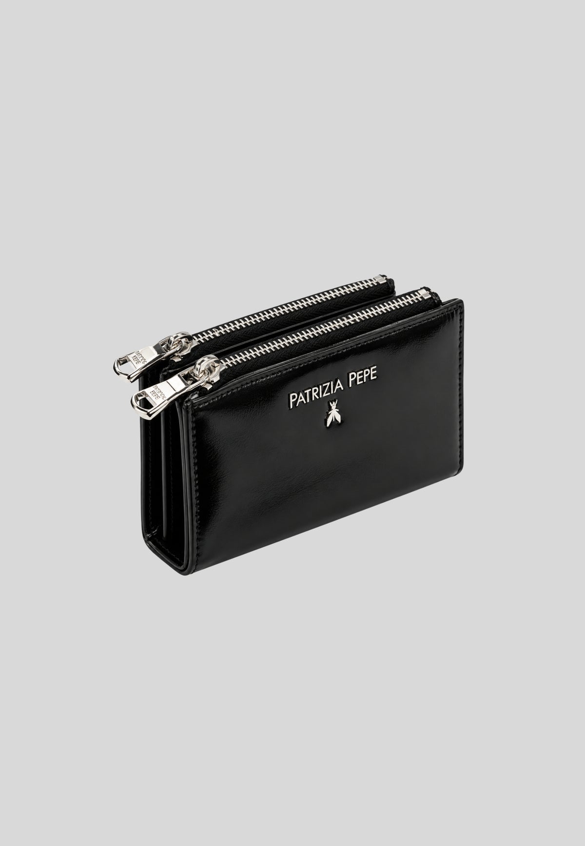 Portamonete / Purse Patrizia Pepe Nero in Vera Pelle con Doppia Zip 2Q8732L0002K103