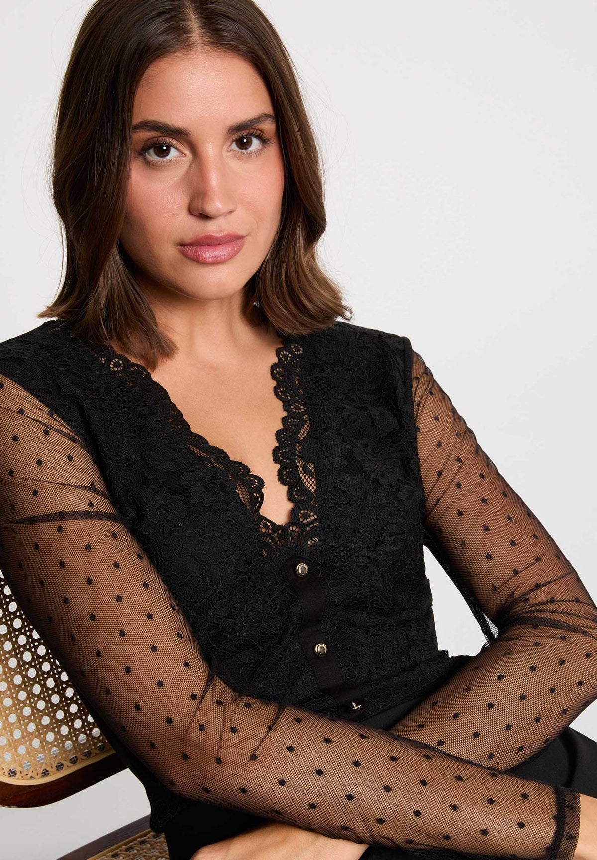 MORGAN DE TOI Women's Black Bodysuit