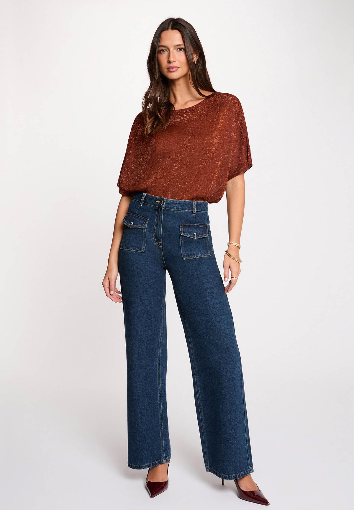 MORGAN DE TOI Women's Sweater COGNAC BROWN