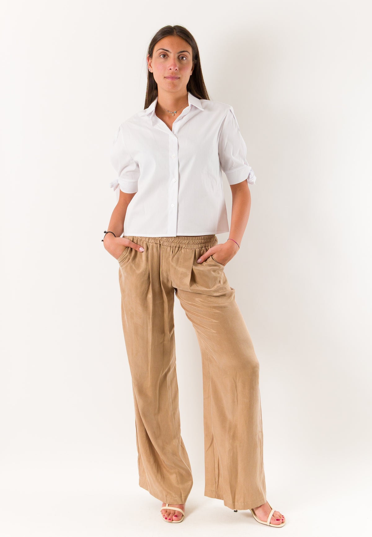 camicia mezze maniche con  fiocchi PE26130