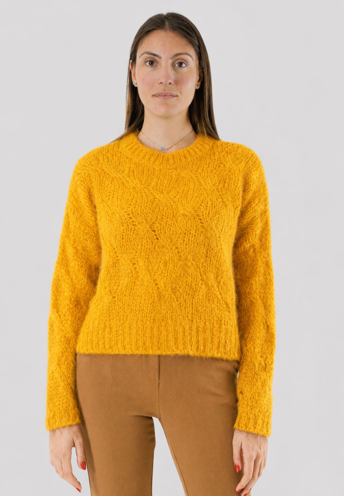 Maglia girocollo con trecce 3M0893CN