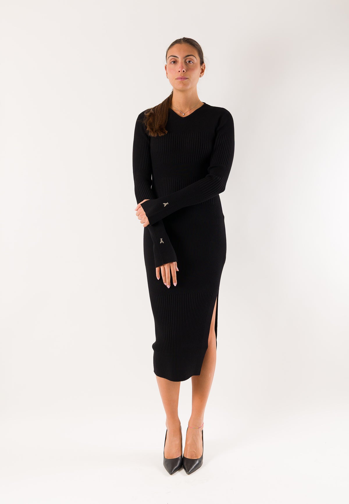 Patrizia Pepe 2A0044 abito midi costine