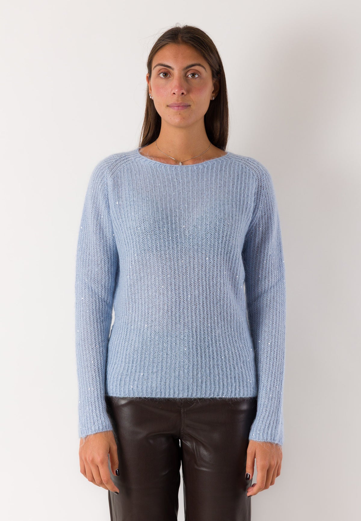 Maglia lurex girocollo a coste 3M1803