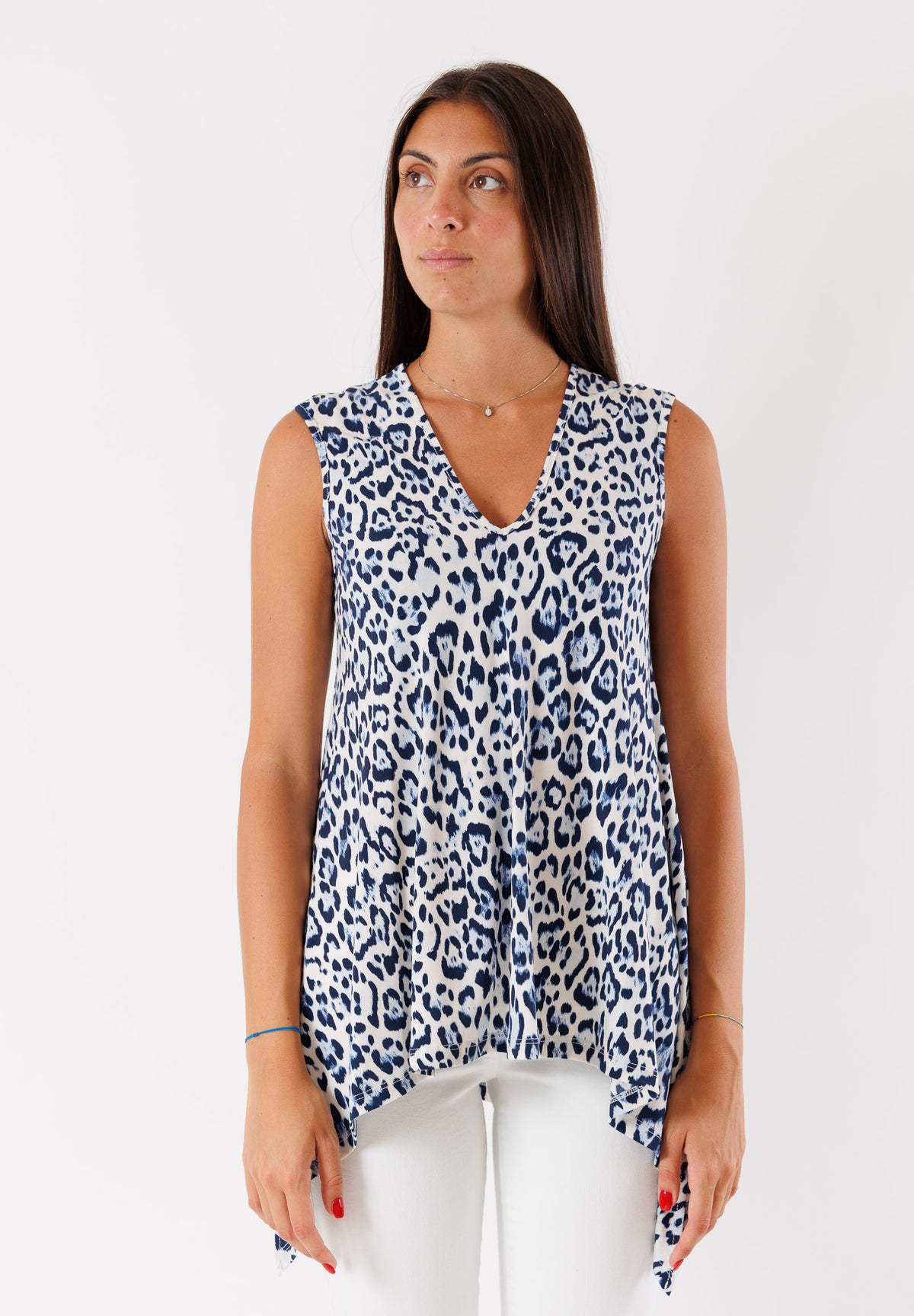 Top senza maniche  in jersey fantasia PE25306