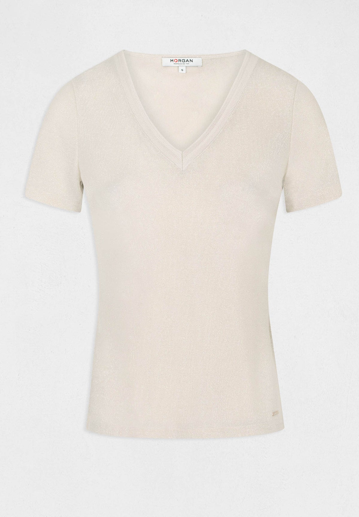 T-shirt scollo a V in lurex DIWI