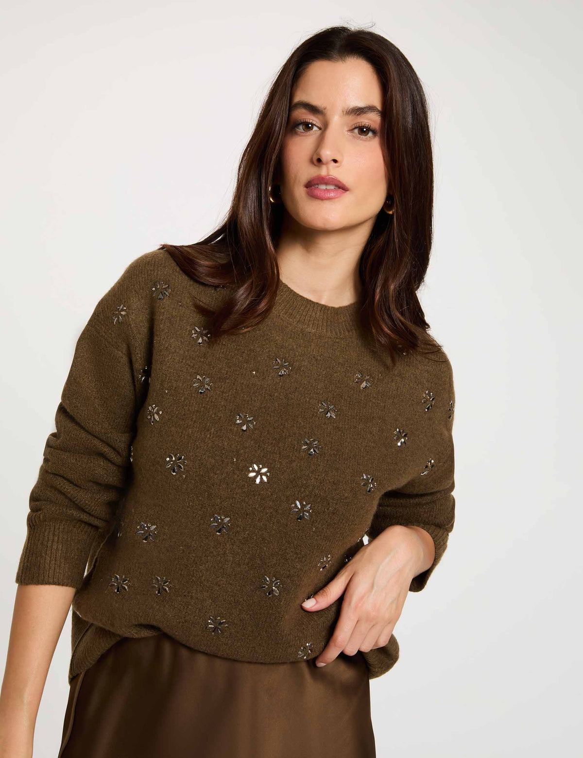 Morgan MALIZO maglia strass floreali