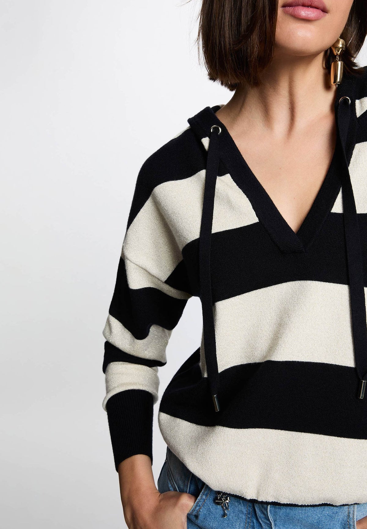 MORGAN DE TOI Women's Sweater NAVY-IVORY