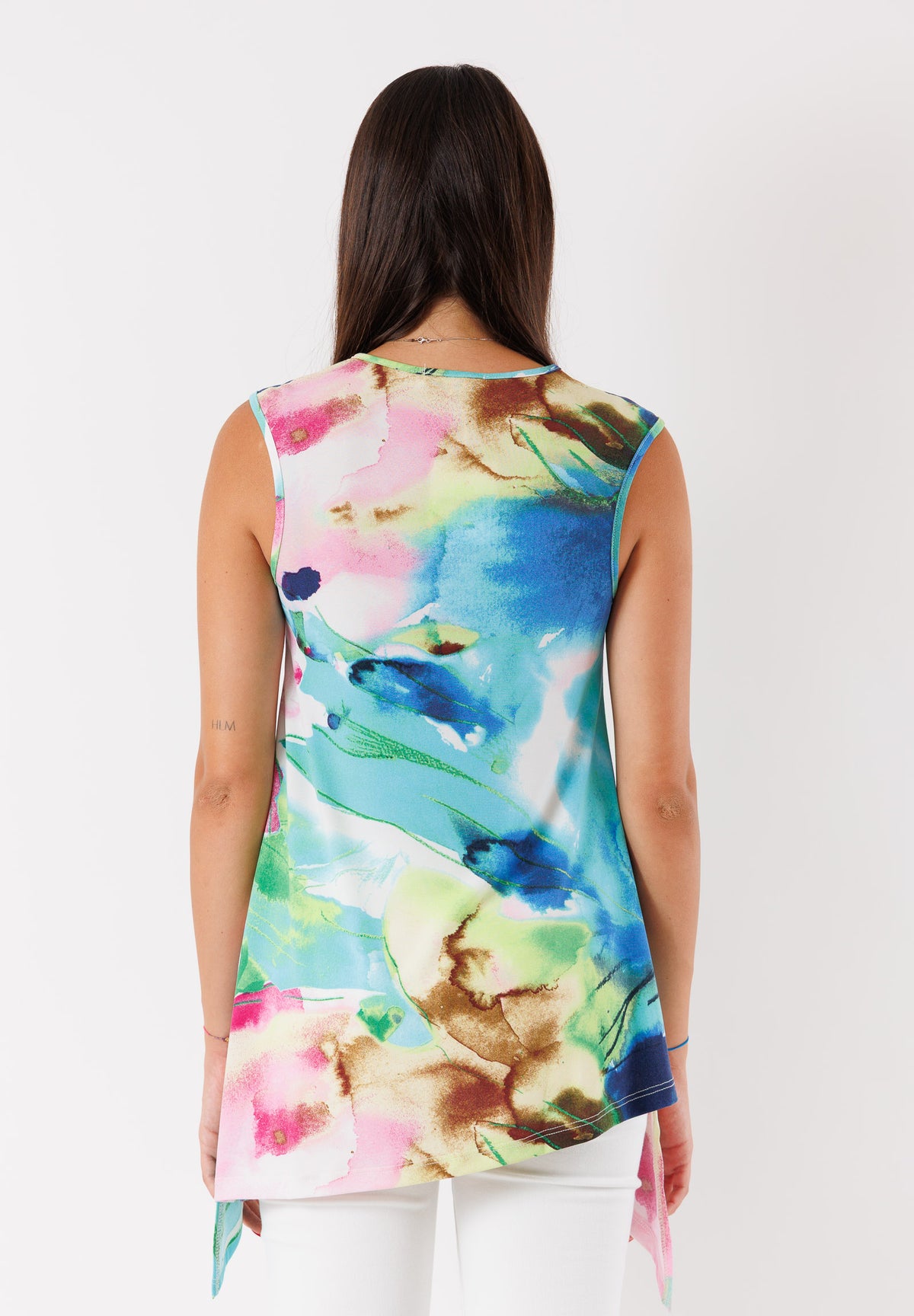 Top senza maniche  in jersey fantasia PE25306