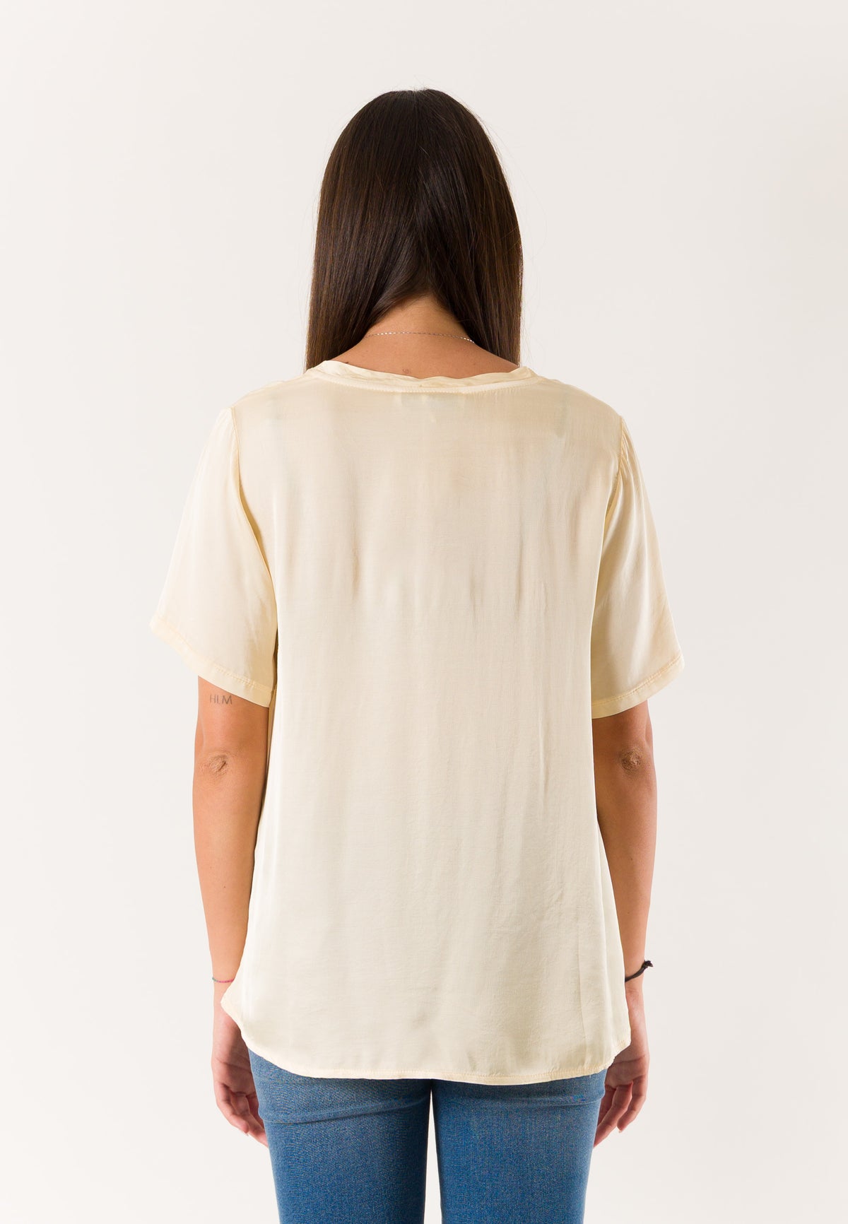 t-shirt a mezze maniche in raso 424219
