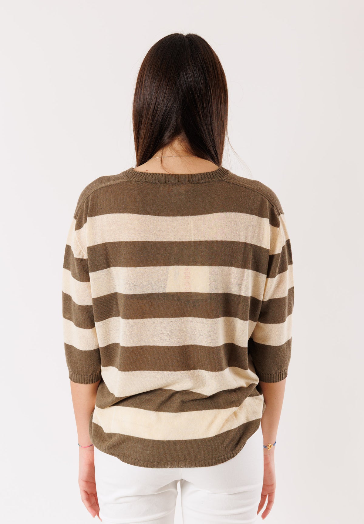 KONTATTO Women's Sweater OLIVE-CREAM