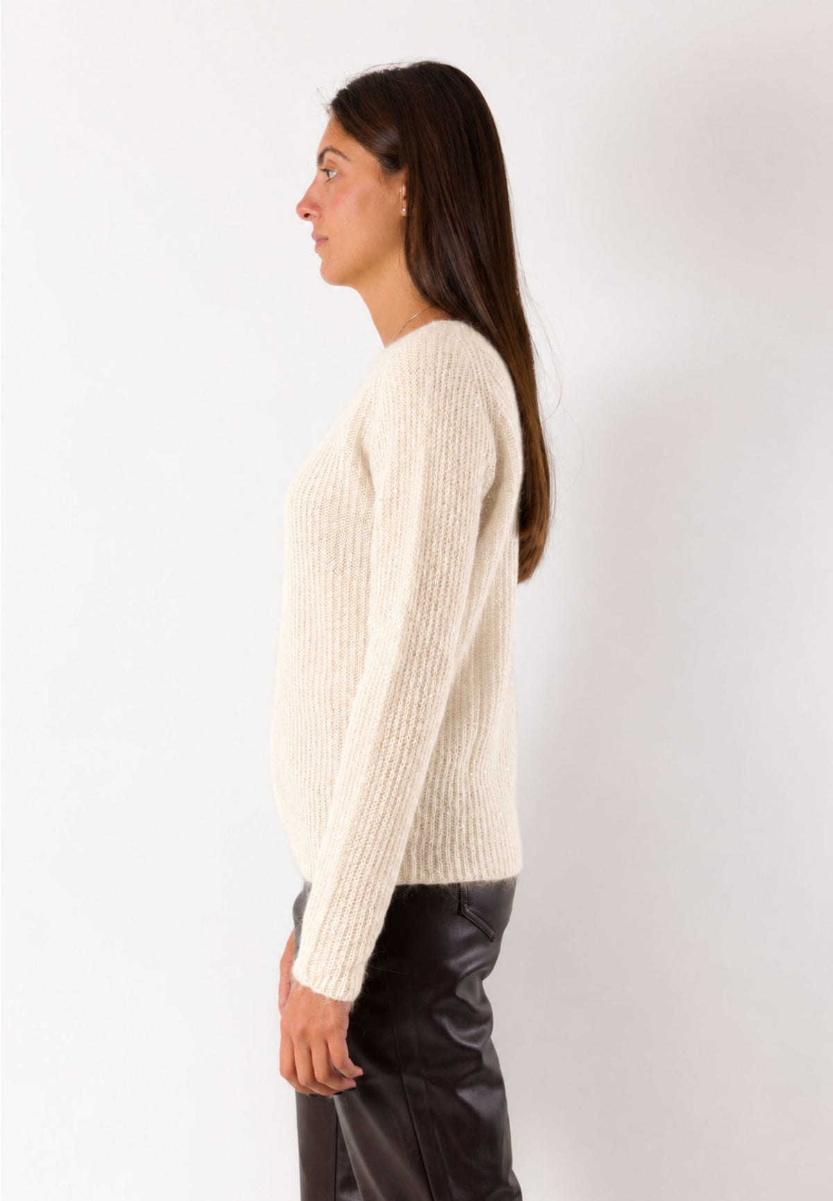Maglia lurex girocollo a coste 3M1803
