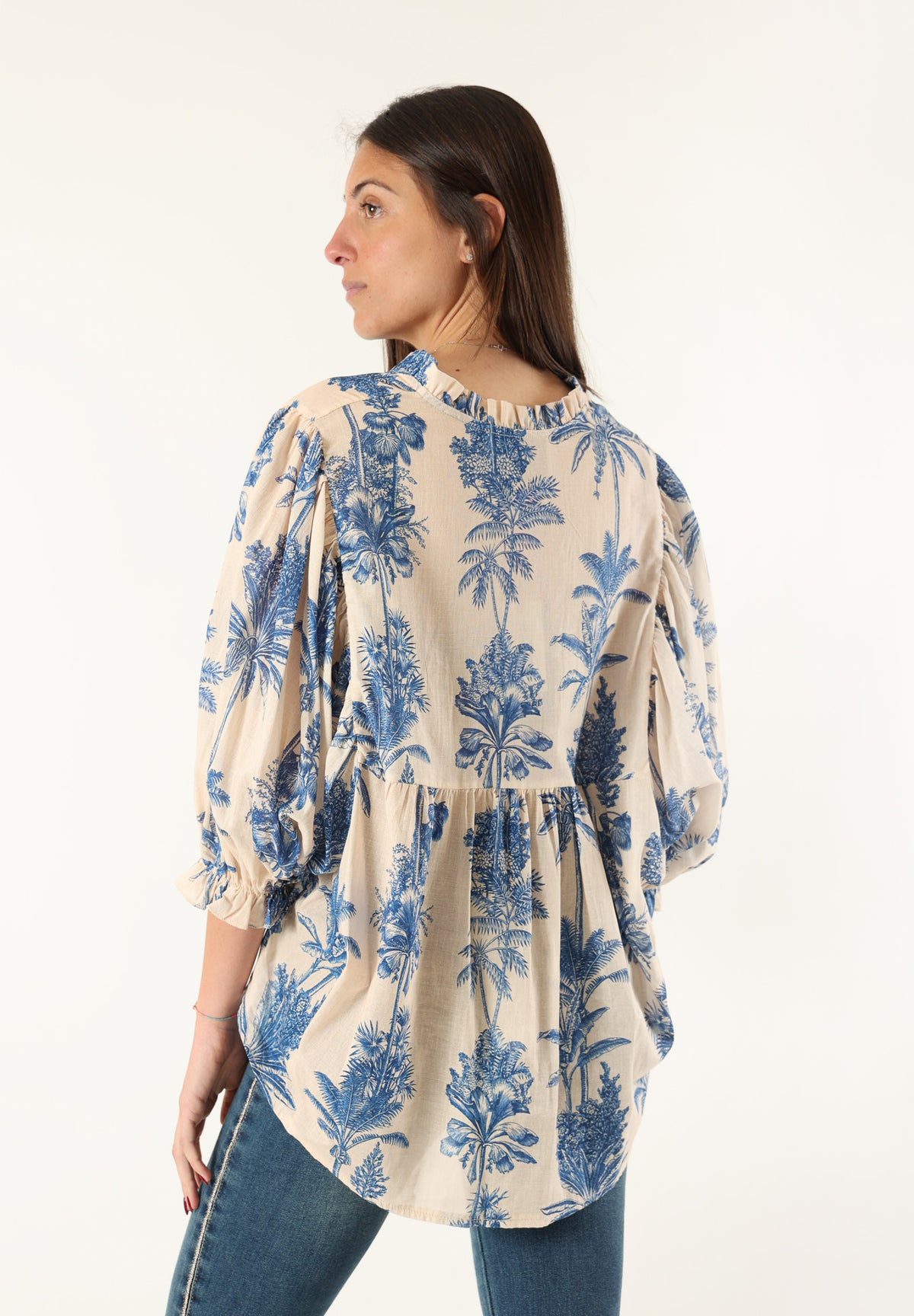 Camicia in 100% Cotone con Stampa Toile de Jouy BY08207